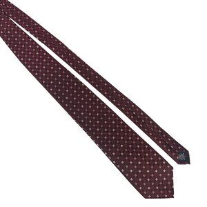 Van Heusen Red And Black Checkered Tie Classic Fit Formal Woven Silk Blend